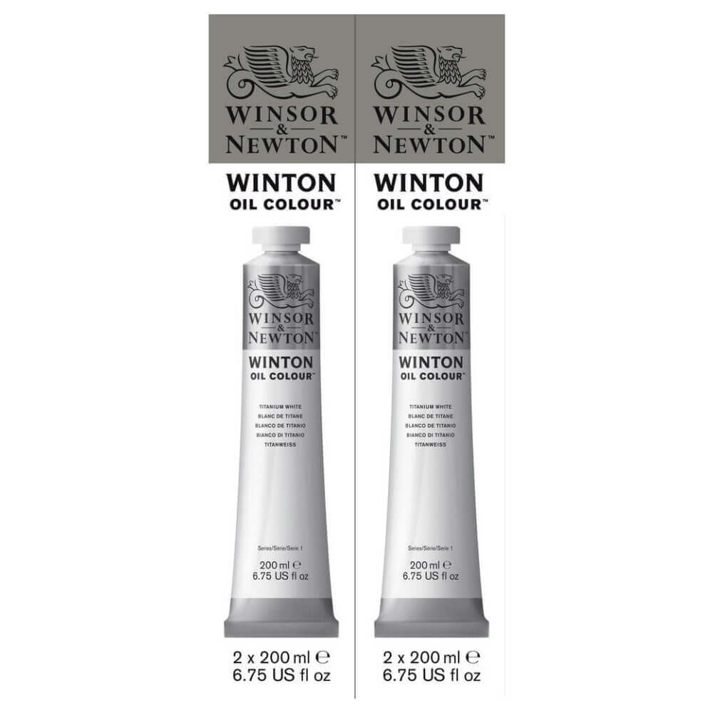 Winsor & Newton Winton Titanium White Oil Colour 200ml Twin Pack